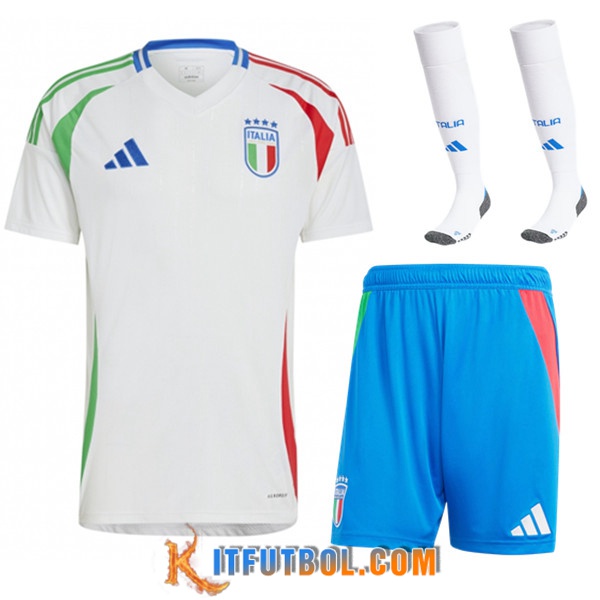 Camisetas Futbol Italia Segunda (Cortos + Calcetines) UEFA Euro 2024