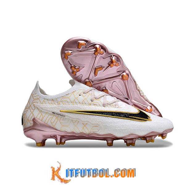 Nike Botas De Fútbol Phantom GX Elite FG Blanco/Negro/Rosa/Amarillo