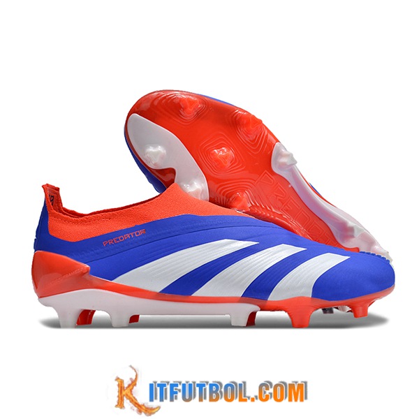 Adidas Botas De Fútbol PREDATOR ELITE LACELESS BOOTS FG Azul/Naranja/Blanco