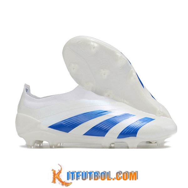 Adidas Botas De Fútbol PREDATOR ELITE LACELESS BOOTS FG Blanco/Azul