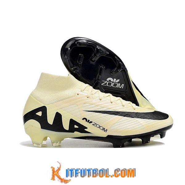 Nike Botas De Fútbol Zoom Superfly 9 Elite MR FG Beige/Negro