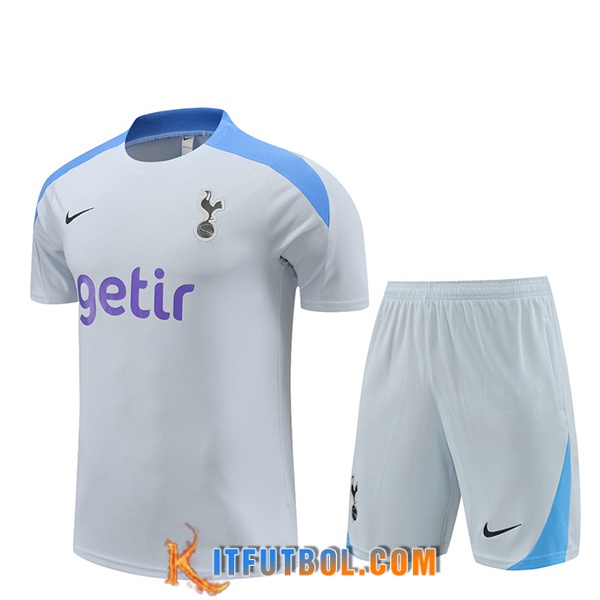 Camiseta Entrenamiento + Cortos Tottenham Hotspur Gris/Azul 2024/2025