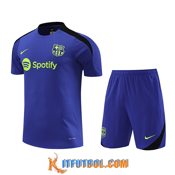 Camiseta Entrenamiento + Cortos FC Barcelona Violeta/Verde 2024/2025