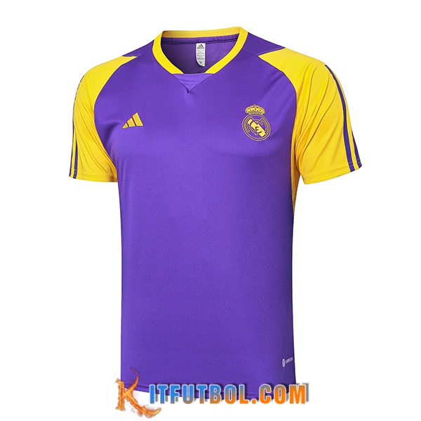 Camiseta Entrenamiento Real Madrid Violeta/Amarillo 2024/2025