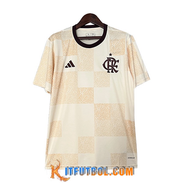 Camiseta Entrenamiento Flamengo Beige/Amarillo 2024/2025
