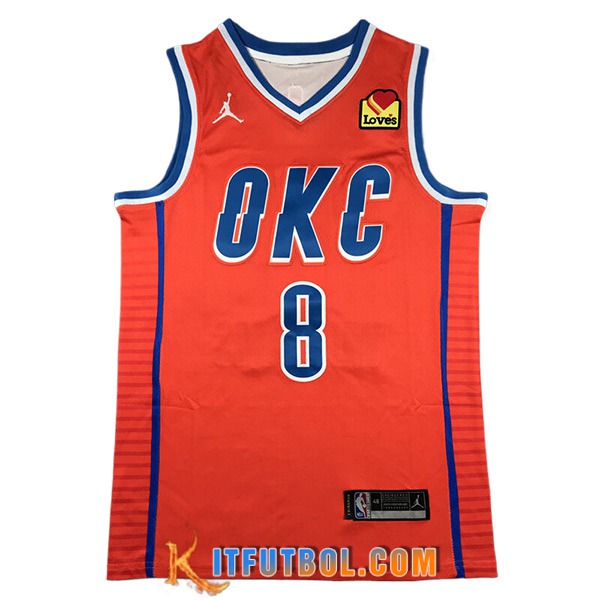 Camisetas NBA Oklahoma City Thunder (WILLIAMS #8) 2024/25 Naranja/Azul