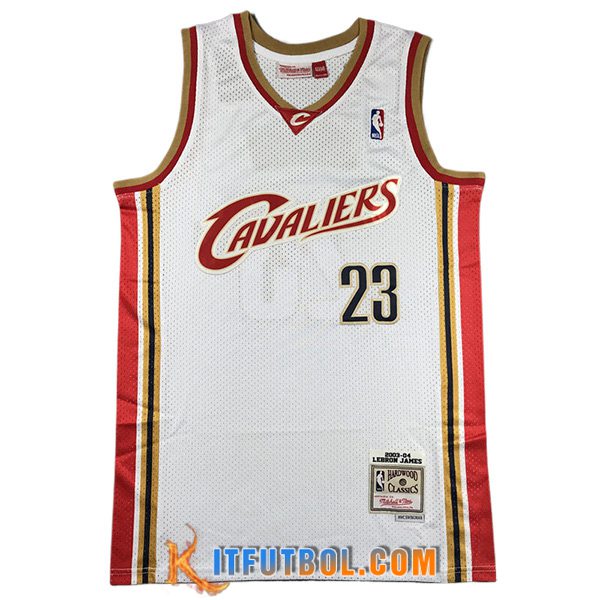 Camisetas NBA Cleveland Cavaliers (JAMES #23) 2024/25 Blanco/Rojo/Amarillo