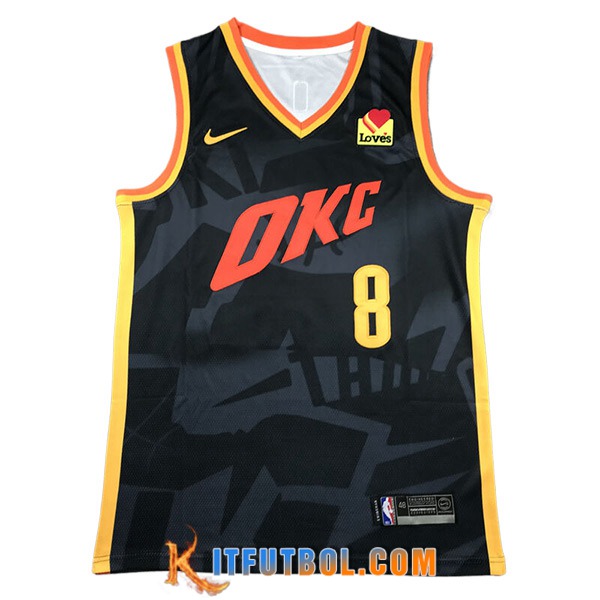Camisetas NBA Oklahoma City Thunder (WILLIAMS #8) 2024/25 Negro/Rojo/Amarillo