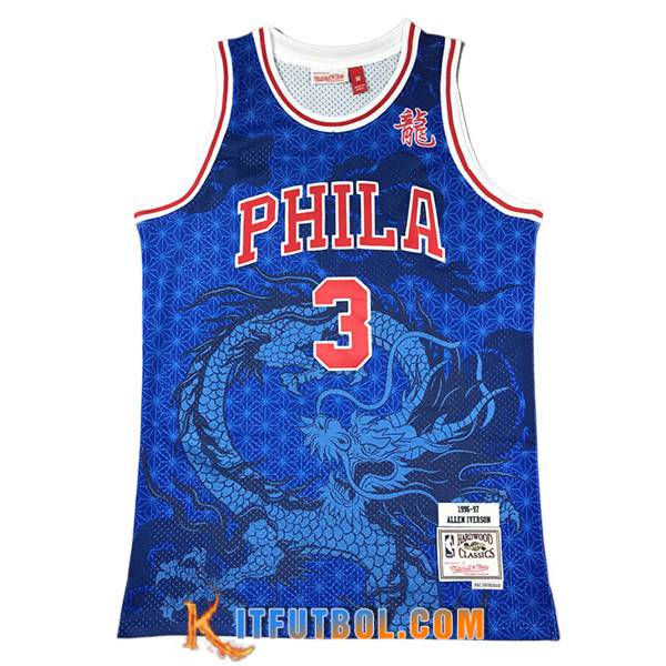 Camisetas NBA Philadelphia 76ers (IVERSON #3) 2024/25 Azul/Rojo