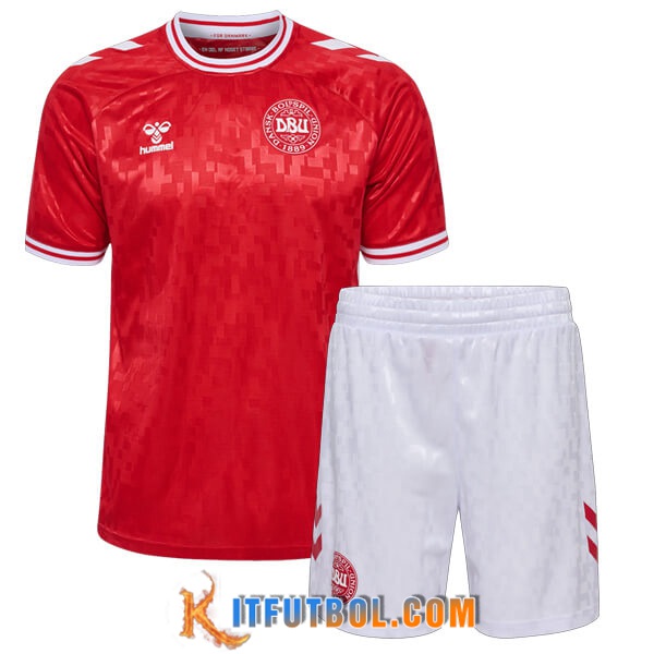Camisetas De Futbol Dinamarca Ninos Primera UEFA Euro 2024
