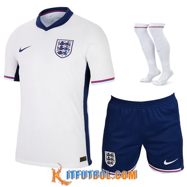 Camisetas Futbol Inglaterra Primera (Cortos + Calcetines) UEFA Euro 2024