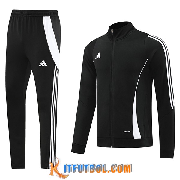 Chandal Equipos De Futbol Chaquetas Adidas Negro/Blanco 2024/2025