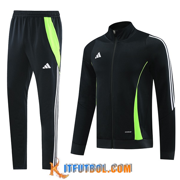 Chandal Equipos De Futbol Chaquetas Adidas Negro/Blanco/Verde 2024/2025