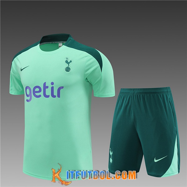 Camiseta Entrenamiento + Cortos Tottenham Hotspur Ninos Verde 2024/2025
