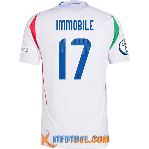 Camisetas De Futbol Italia (IMMOBILE #17) UEFA Euro 2024 Segunda