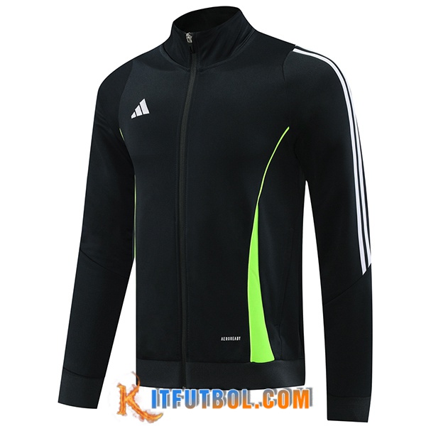 Chaquetas Futbol Adidas Negro/Blanco/Verde 2024/2025