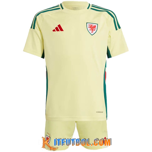 Camisetas De Futbol Gales Ninos Segunda 2024/2025