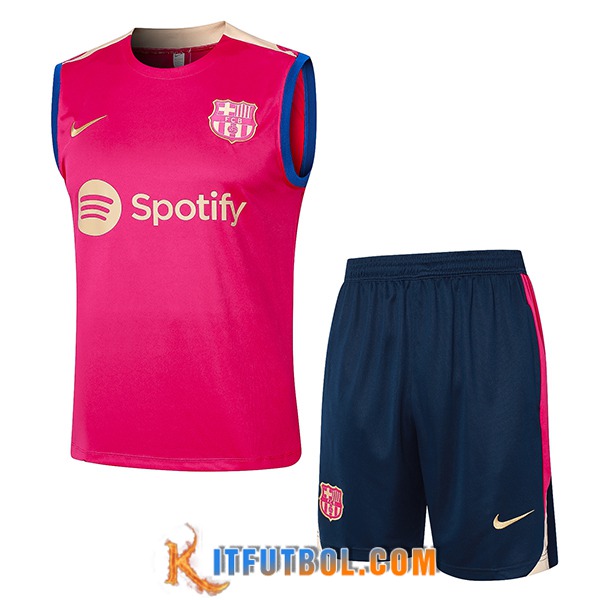 Camiseta Entrenamiento sin mangas + Cortos FC Barcelona Rojo 2024/2025