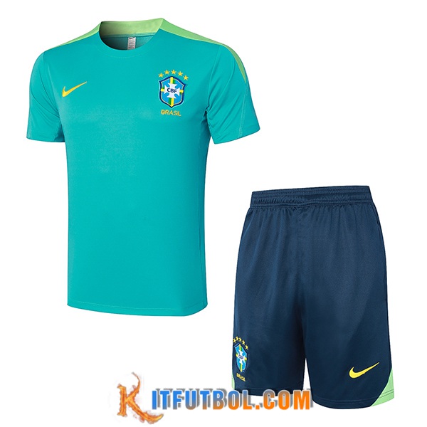 Camiseta Entrenamiento + Cortos Brasil Verde 2024/2025
