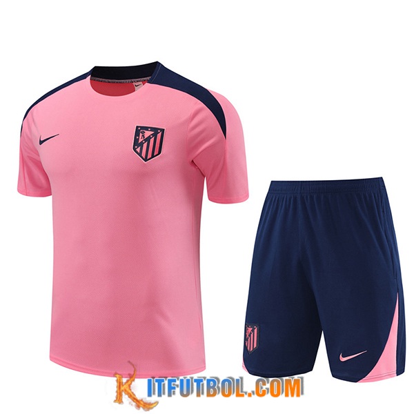 Camiseta Entrenamiento + Cortos Atletico Madrid Rosa/Azul 2024/2025