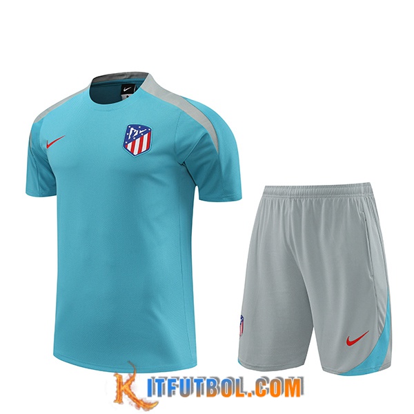 Camiseta Entrenamiento + Cortos Atletico Madrid Azul/Gris 2024/2025