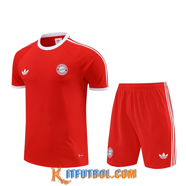 Camiseta Entrenamiento + Cortos Bayern Munich Rojo/Blanco 2024/2025