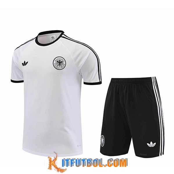 Camiseta Entrenamiento + Cortos Alemania Blanco/Negro 2024/2025