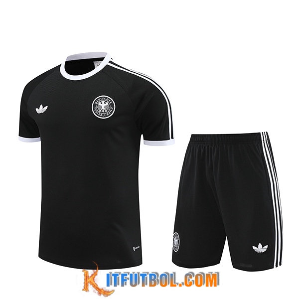 Camiseta Entrenamiento + Cortos Alemania Negro/Blanco 2024/2025