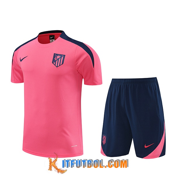 Camiseta Entrenamiento + Cortos Atletico Madrid Rosa/Azul 2024/2025
