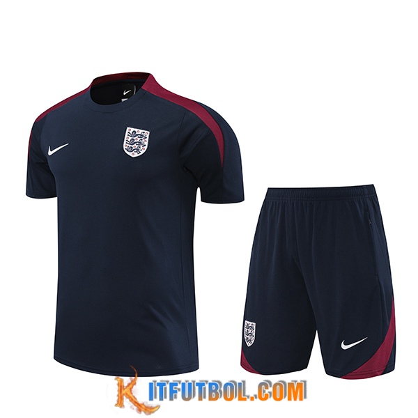 Camiseta Entrenamiento + Cortos Inglaterra Negro/Rojo 2024/2025