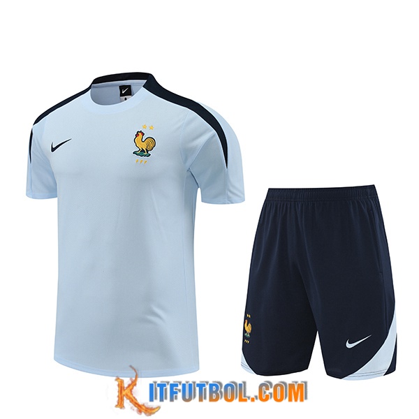 Camiseta Entrenamiento + Cortos Francia Azul/Negro 2024/2025