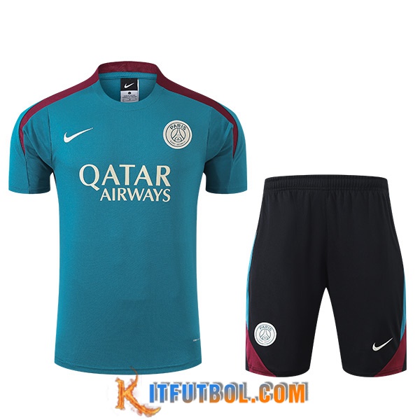 Camiseta Entrenamiento + Cortos PSG Azul/Rojo 2024/2025