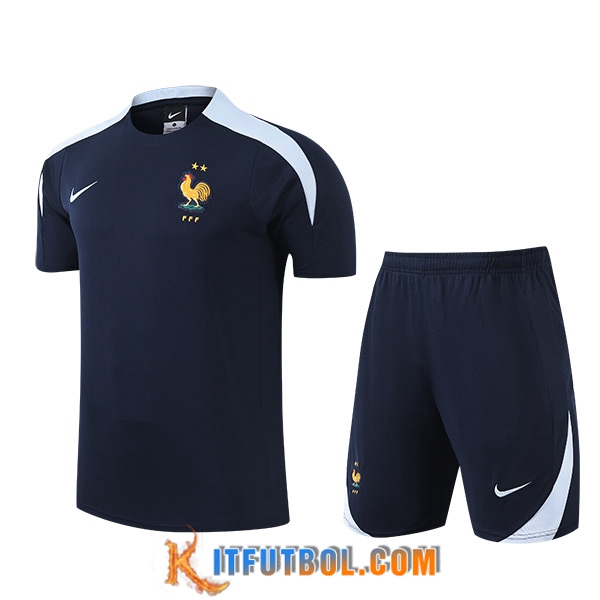 Camiseta Entrenamiento + Cortos Francia Azul Oscuro 2024/2025
