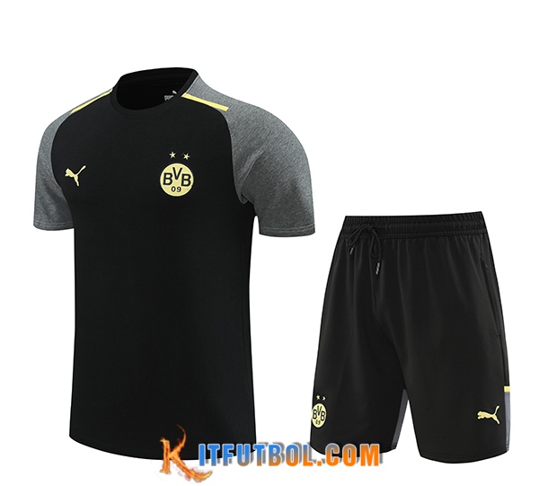 Camiseta Entrenamiento + Cortos Dortmund Negro/Gris 2024/2025