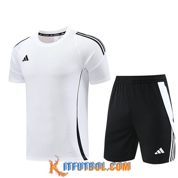 Camiseta Entrenamiento + Cortos Adidas Blanco/Negro 2024/2025