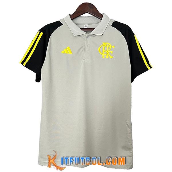 Camiseta Polo Flamengo Gris/Negro 2024/2025