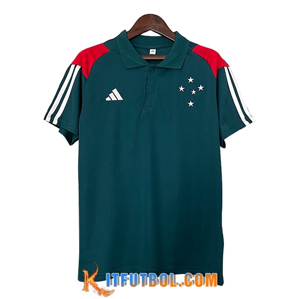 Camiseta Polo Cruzeiro Verde/Blanco/Rojo 2024/2025