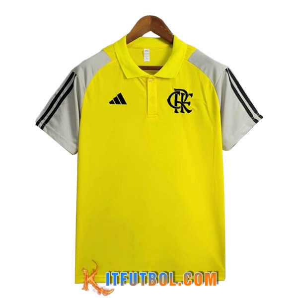 Camiseta Polo Flamengo Amarillo/Gris 2024/2025