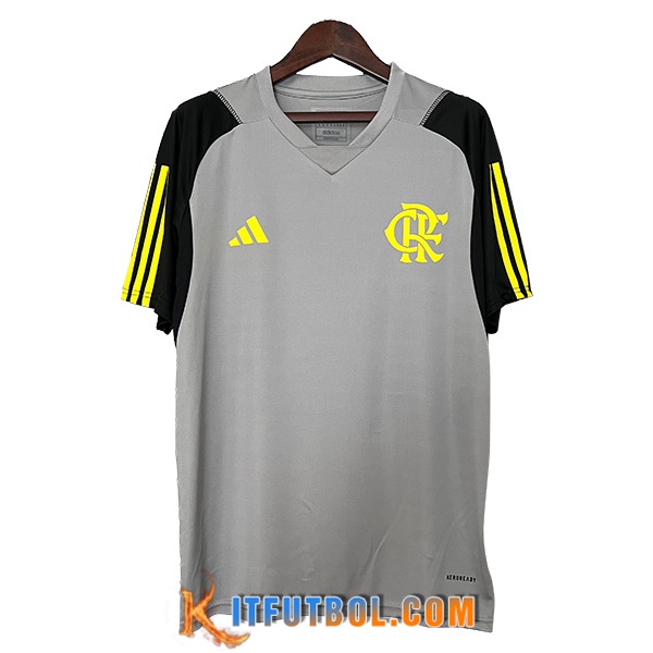 Camiseta Entrenamiento Flamengo Gris/Negro/Amarillo 2024/2025