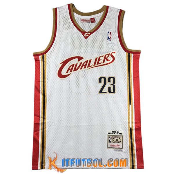 Camisetas De Futbol Cleveland Cavaliers (JAMES #23) 2024/25 Blanco/Rojo