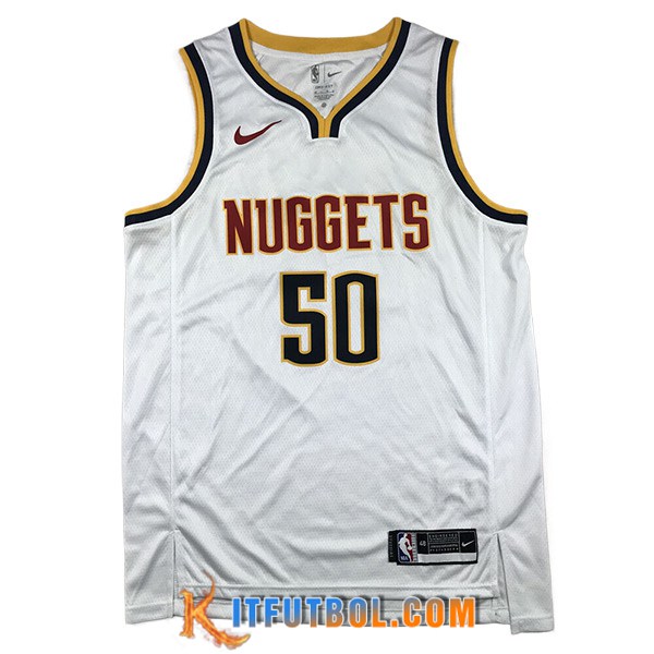 Camisetas De Futbol Denver Nuggets (GORDON #50) 2024/25 Blanco/Negro/Amarillo