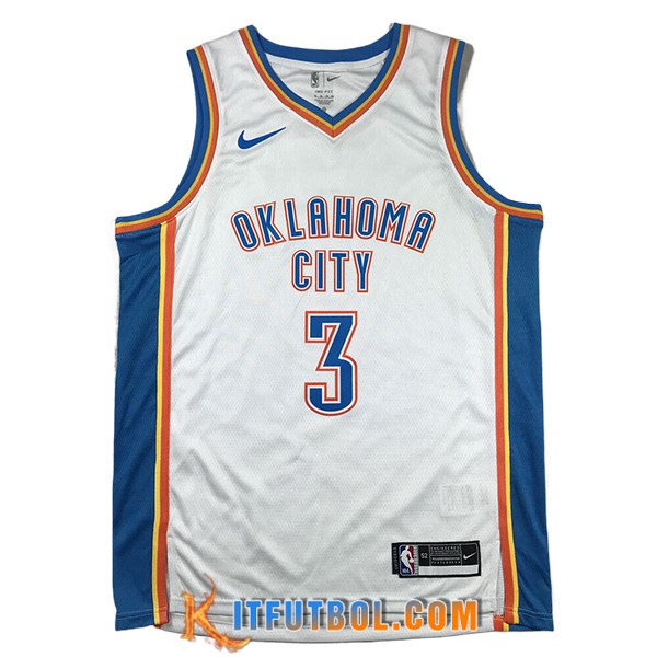 Camisetas De Futbol Oklahoma City Thunder (GIDDEY #3) 2024/25 Blanco/Azul