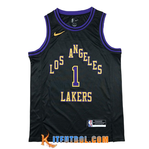 Camisetas De Futbol Los Angeles Lakers (RUSSELL #1) 2024/25 Negro/Violeta/Amarillo