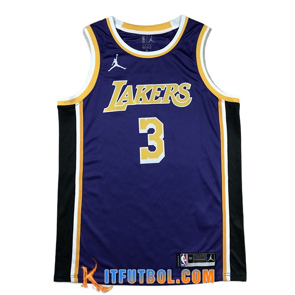 Camisetas De Futbol Los Angeles Lakers (DAVIS #3) 2024/25 Violeta/Negro/Amarillo