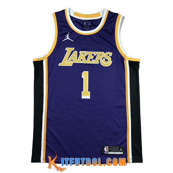 Camisetas De Futbol Los Angeles Lakers (RUSSELL #1) 2024/25 Violeta/Negro/Amarillo