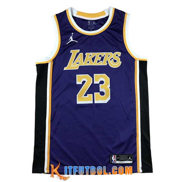 Camisetas De Futbol Los Angeles Lakers (JAMES #23) 2024/25 Violeta/Negro/Amarillo