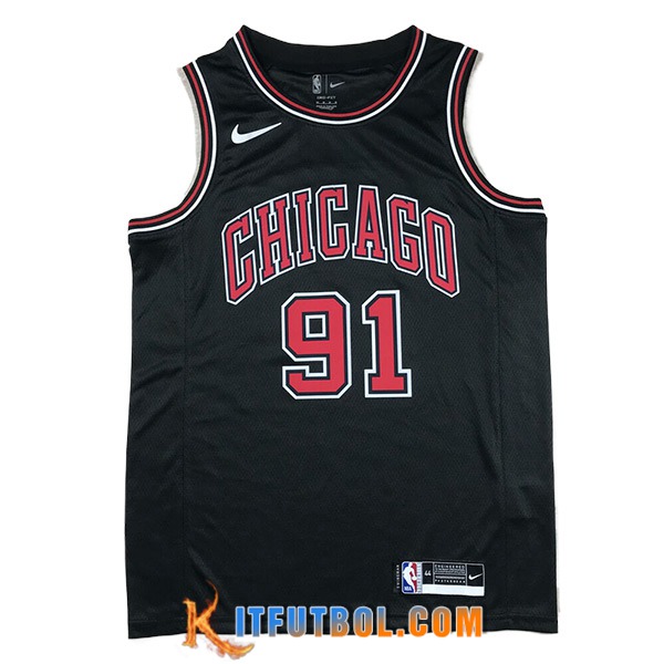 Camisetas De Futbol Chicago Bulls (ROOMAN #91) 2024/25 Negro/Rojo -02