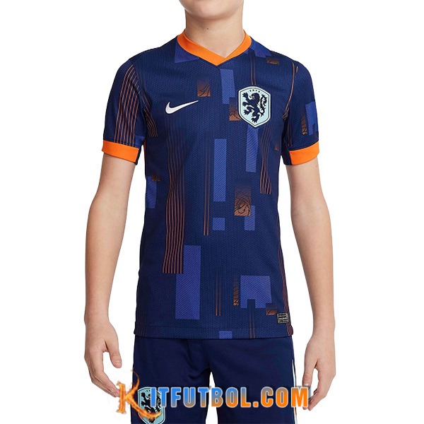 Camisetas De Futbol Países Bajos Ninos Segunda UEFA Euro 2024