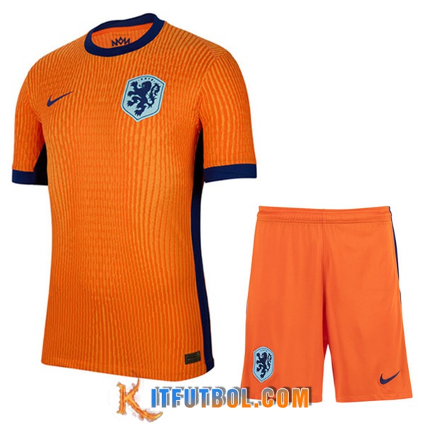 Camisetas Futbol Países Bajos Primera + Cortos UEFA Euro 2024