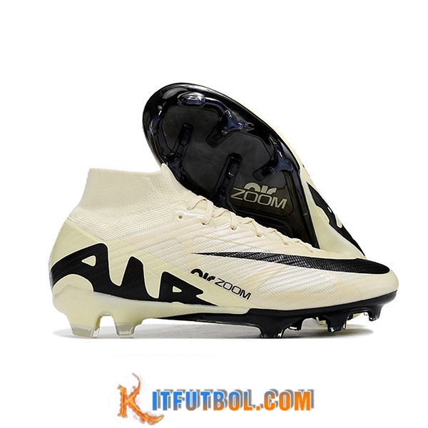 Nike Botas De Fútbol Zoom Superfly 9 Elite MR FG Beige/Negro -02